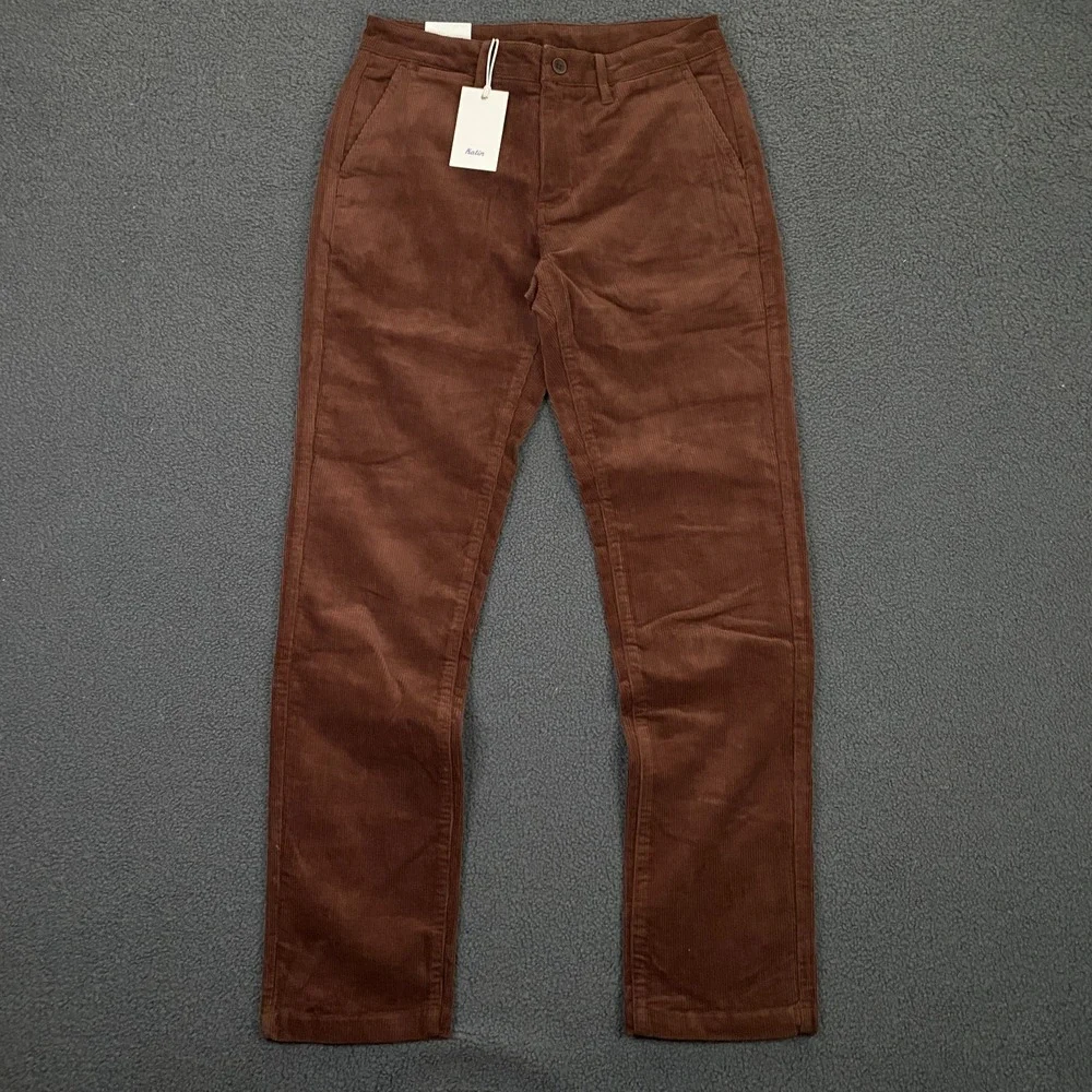 Katin Corey Corduroy Pant Mens 30x32 Slim Straight Chino Mahogany Brown